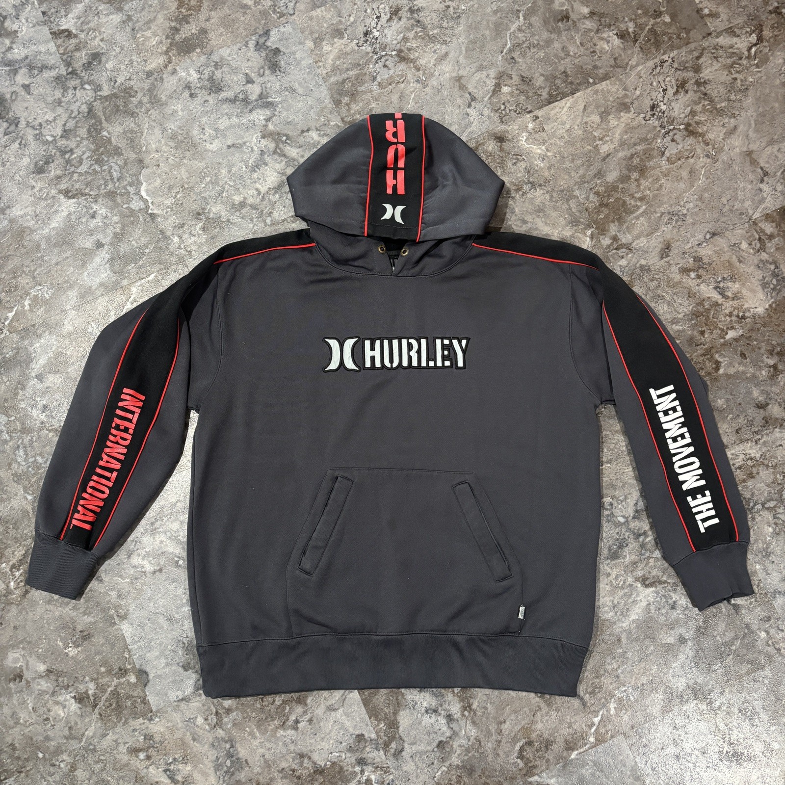 HURLEY REFLECTIVE INTERNATIONAL MOVEMENT HOODIE SIZE L HURLEY REFLECTIVE INTERNATIONAL MOVEMENT HOODIE SIZE L