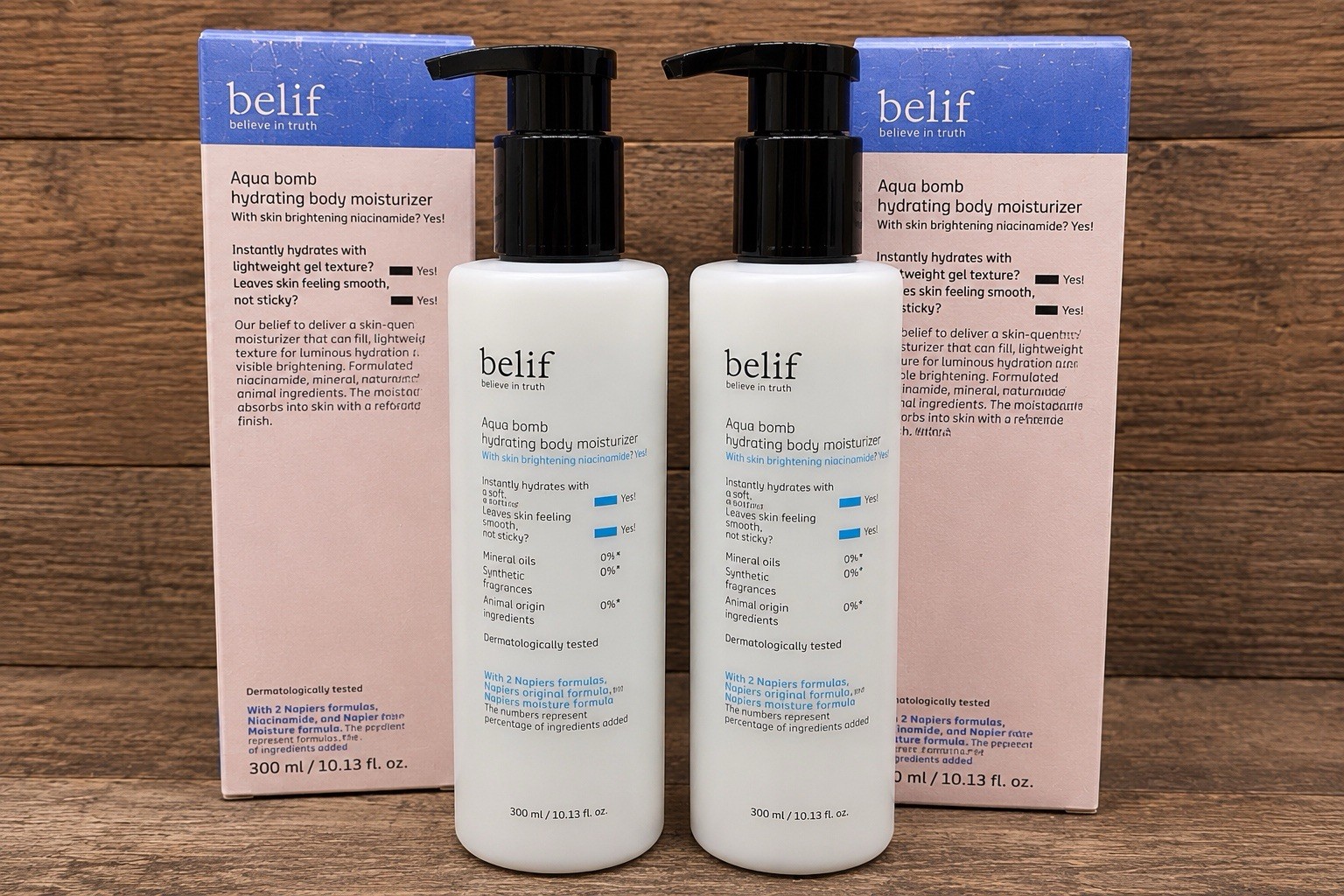 belif Aqua Bomb Hydrating Body Moisturizer 10.13 oz Niacinamide 2 Pack NEW