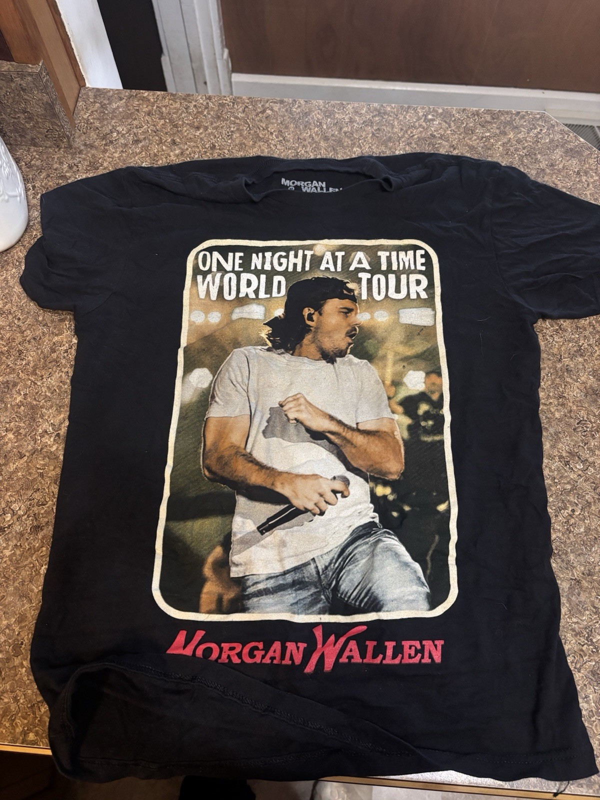 Morgan Wallen One Night At A Time World Tour Black Graphic T-Shirt SIZE M Morgan Wallen One Night At A Time World Tour Black Graphic T-Shirt SIZE M