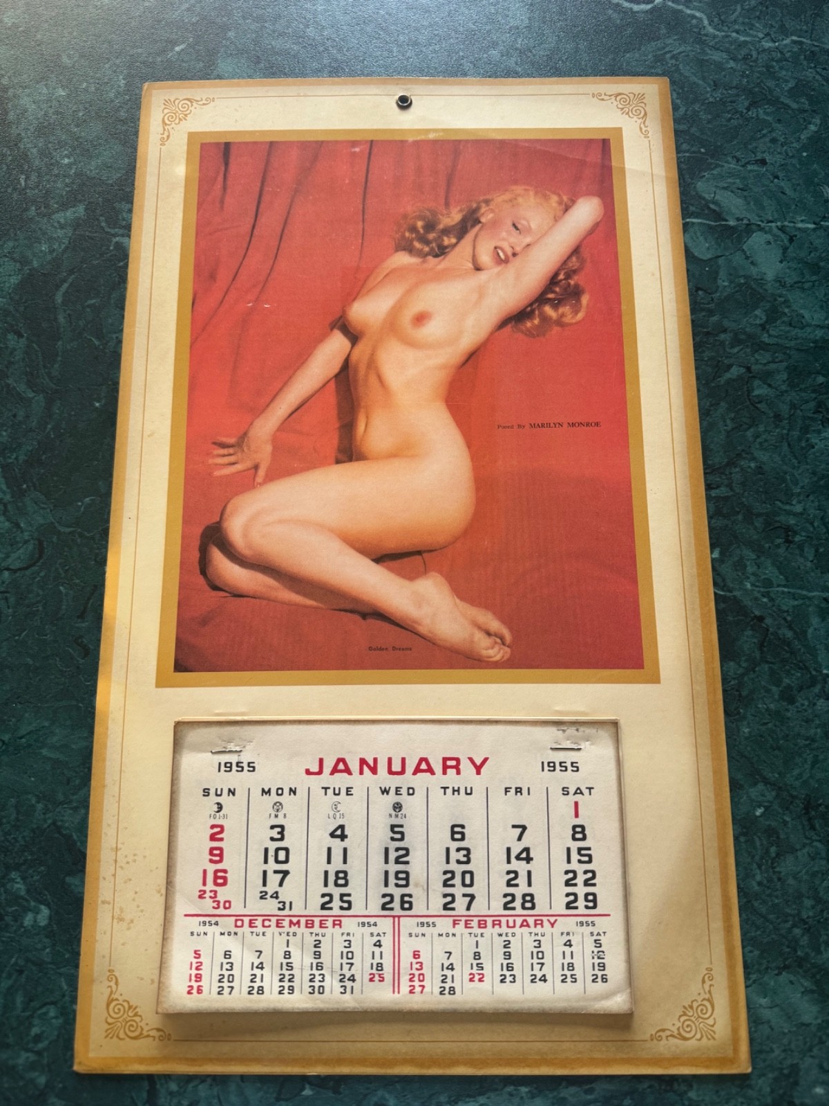 VTG 1955 Marilyn Monroe Golden Dreams Pin Up Complete Calendar Tom Kelley Risque VTG 1955 Marilyn Monroe Golden Dreams Pin Up Complete Calendar Tom Kelley Risque