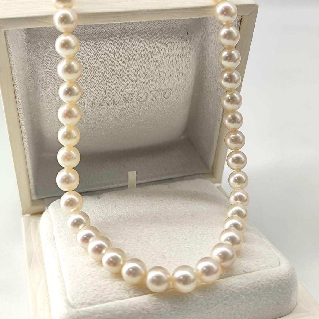 Mikimoto Akoya Pearl Necklace 7mm Silver Chain 40cm From Japan