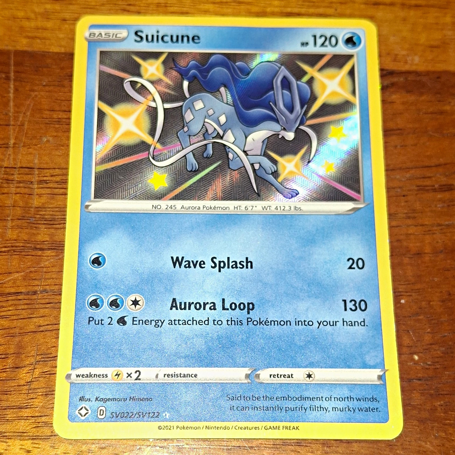 Suicune SV022/SV122 LP Shining Fates Shiny Vault Shiny Holo Rare English 120 HP Suicune SV022/SV122 LP Shining Fates Shiny Vault Shiny Holo Rare English 120 HP