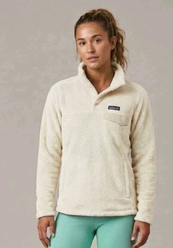 Patagonia Cream Re-Tool Snap-T Polartec Fleece Pullover Sweater Small 