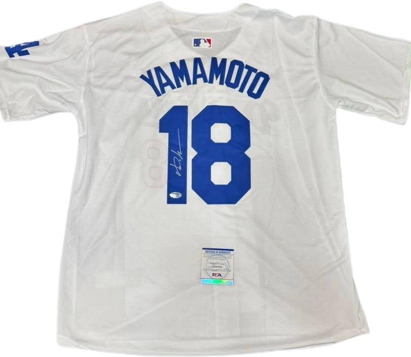 Yoshinobu Yamamoto LA Dodgers #18 Signed Autographed MLB Jersey PSA/DNA 