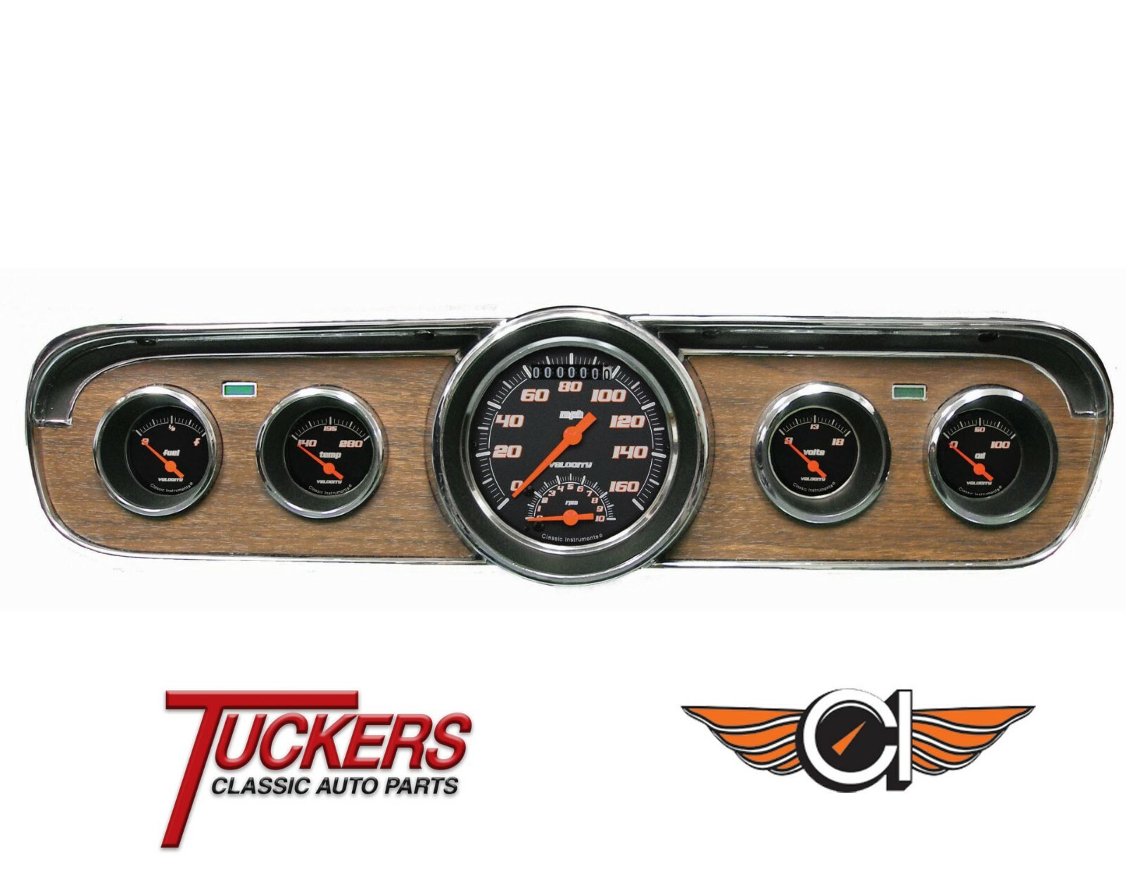 1965-66 Ford Mustang Velocity Blk Ultimate Gauges Classic Instruments MU65VSB35