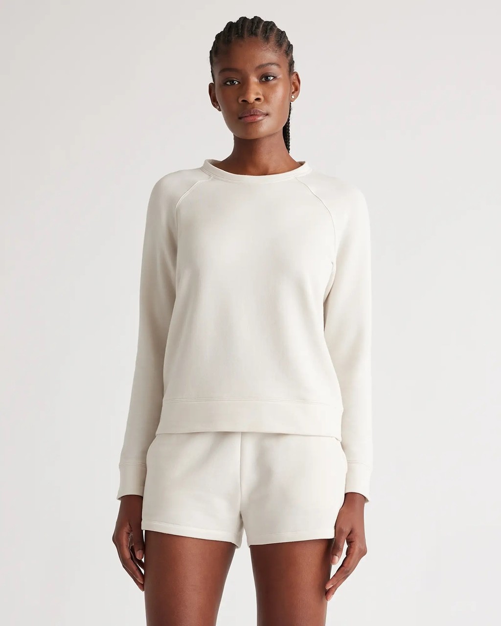 Women\'s Quince SuperSoft Fleece Crew Off-White Size Medium