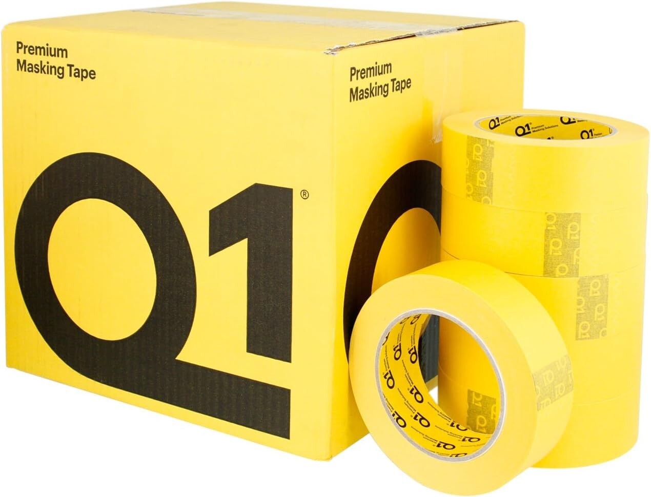 Q1 -3/4 inch (18mm X 55m))  Premium High Performance Yellow Masking (48/CS)