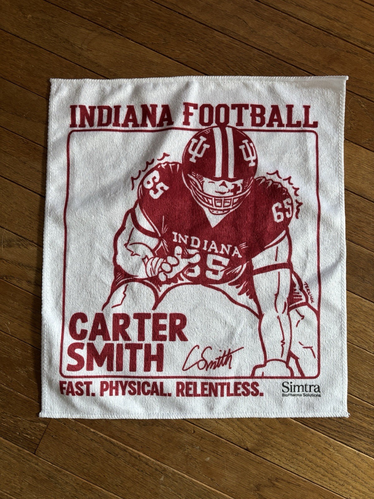 Indiana Hoosiers Football Gameday Rally Towel Carter Smith #65 2026 Cignetti IU Indiana Hoosiers Football Gameday Rally Towel Carter Smith #65 2026 Cignetti IU