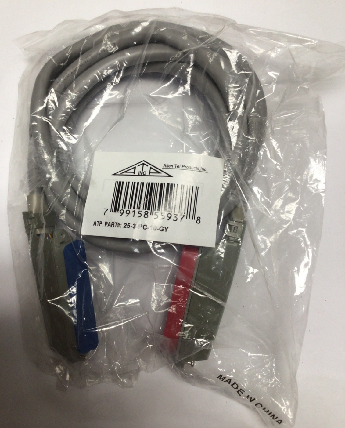Allen Tel 25-3-PC-10-GY 25 Pair Telco Cable Assembly Male/Female 10 Foot new Allen Tel 25-3-PC-10-GY 25 Pair Telco Cable Assembly Male/Female 10 Foot new