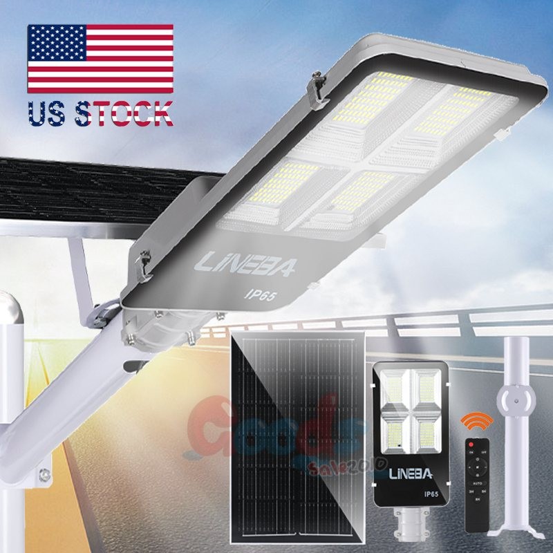 12000000LM Solar Street Light Commercial LED Outdoor Dusk to Dawn Road Area Lamp