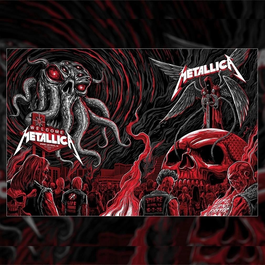 Metallica Life Burns Faster Las Vegas 2026 Week 1 Night 2 Venue Poster