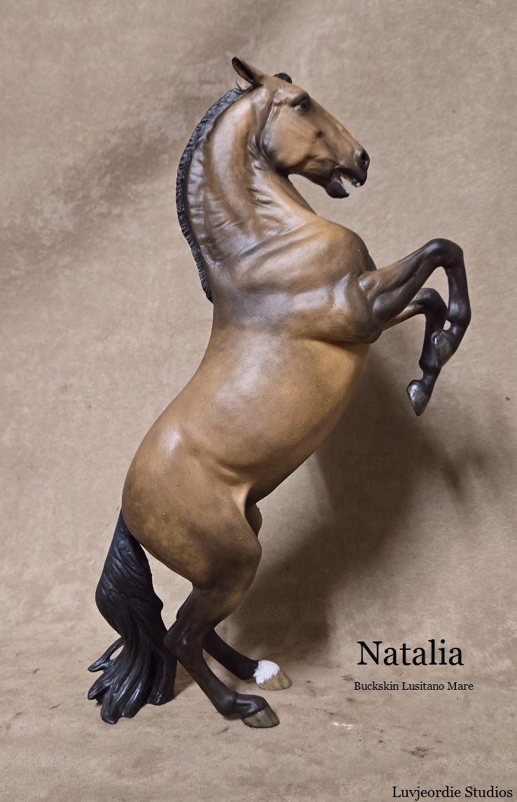 Breyer CM Resculpt Repaint Rearing Buckskin Lusitano Mare  No Reserve