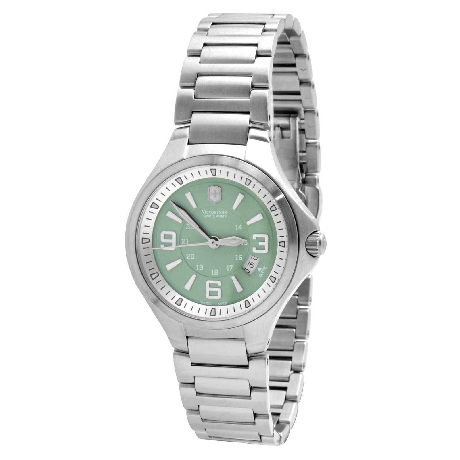 Victorinox Swiss Army Women\'s Watch Base Camp Green Dial Steel Bracelet 249076