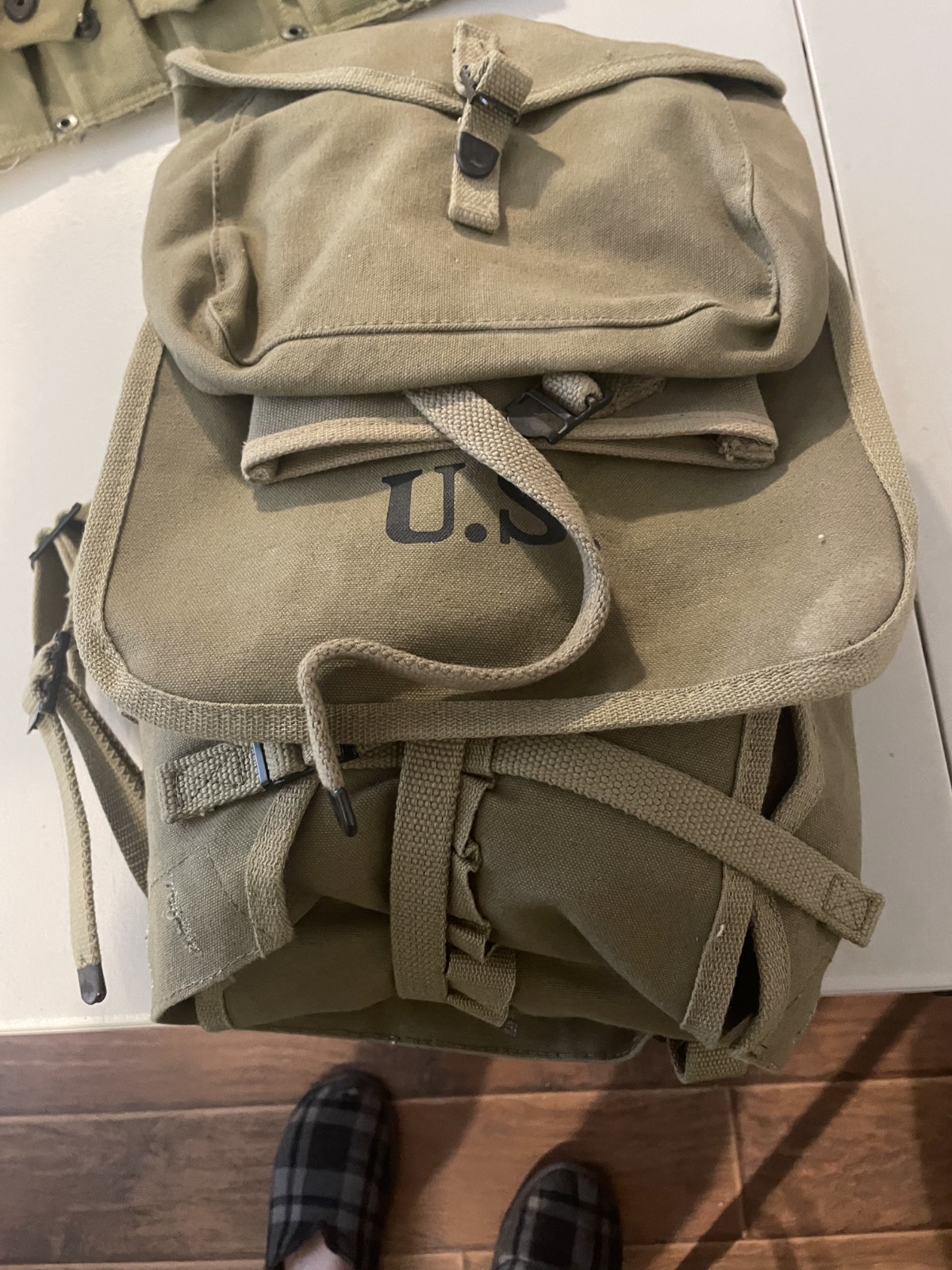 WW2 US M1928 US Haversack JQMD Reproduction, WWII Haversack