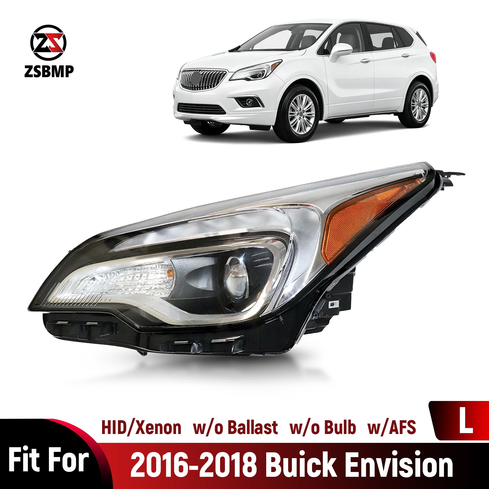 For 2016-2018 Buick Envision HID/Xenon Headlight w/o Bulb& Ballast w/AFS Left LH For 2016-2018 Buick Envision HID/Xenon Headlight w/o Bulb& Ballast w/AFS Left LH