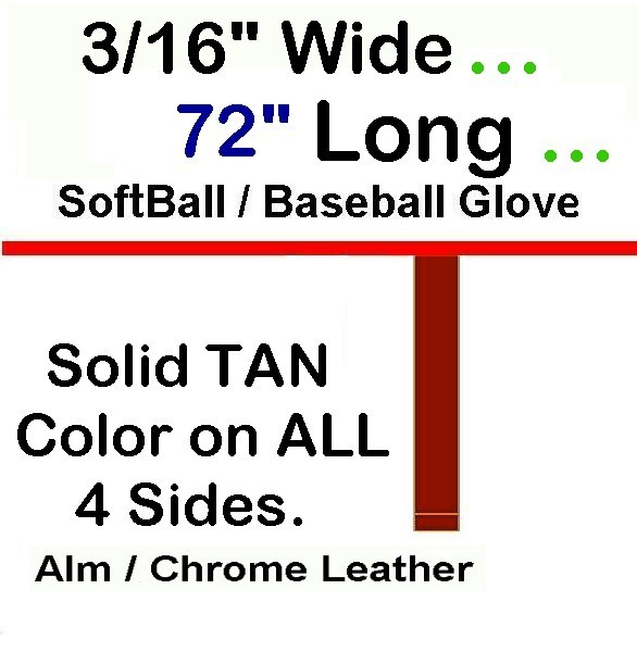 2 ea Two Tan Alm / Chrome BASEBALL GLOVE LACE placement & laces SIZE 3/16\