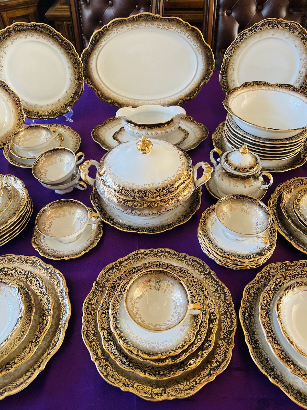 Vintage German China For 10 With Serving Pieces