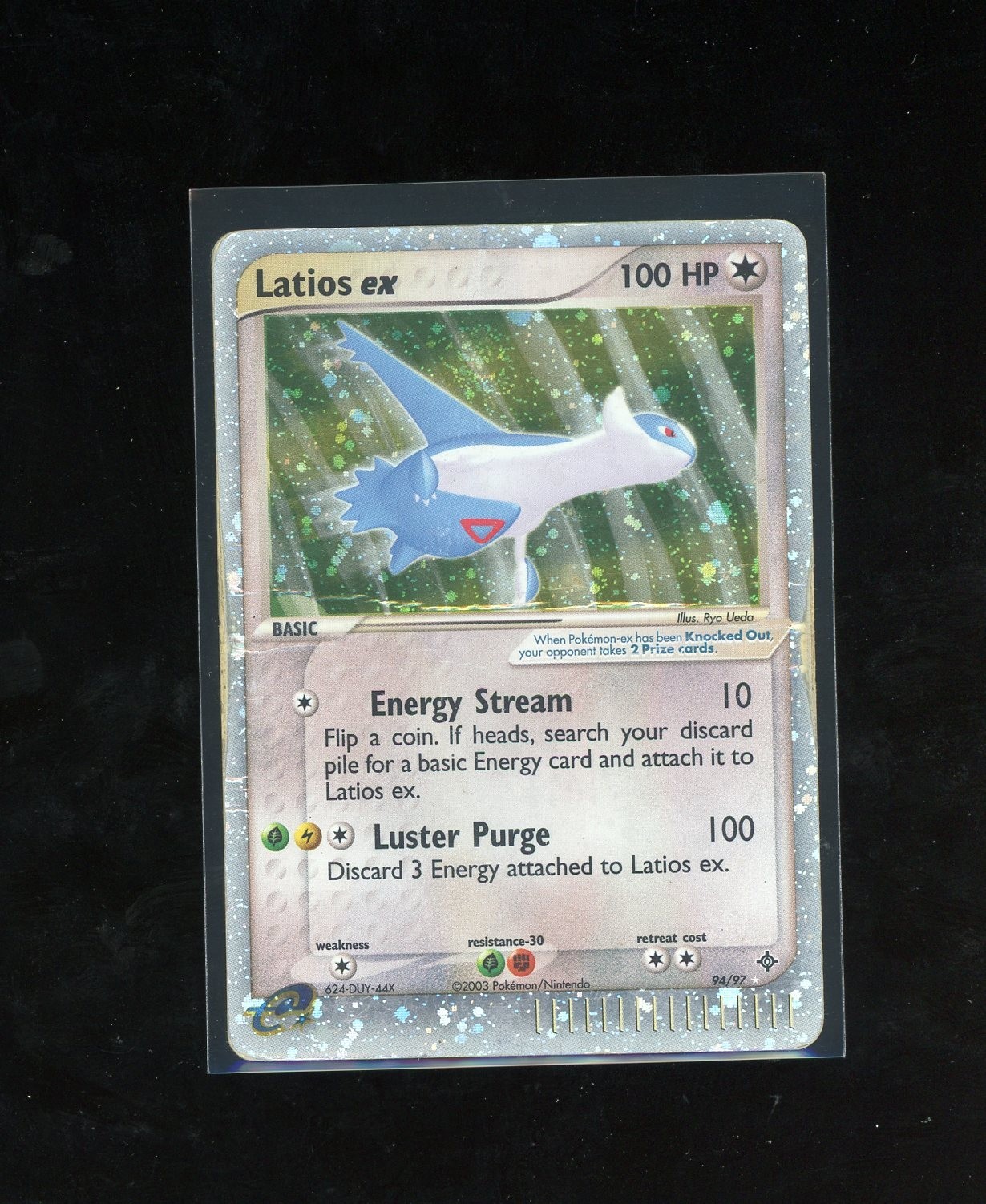 HUGE SWIRL 2003 EX Dragon Latios EX Holo Foil Rare 94/97 Pokemon Vintage