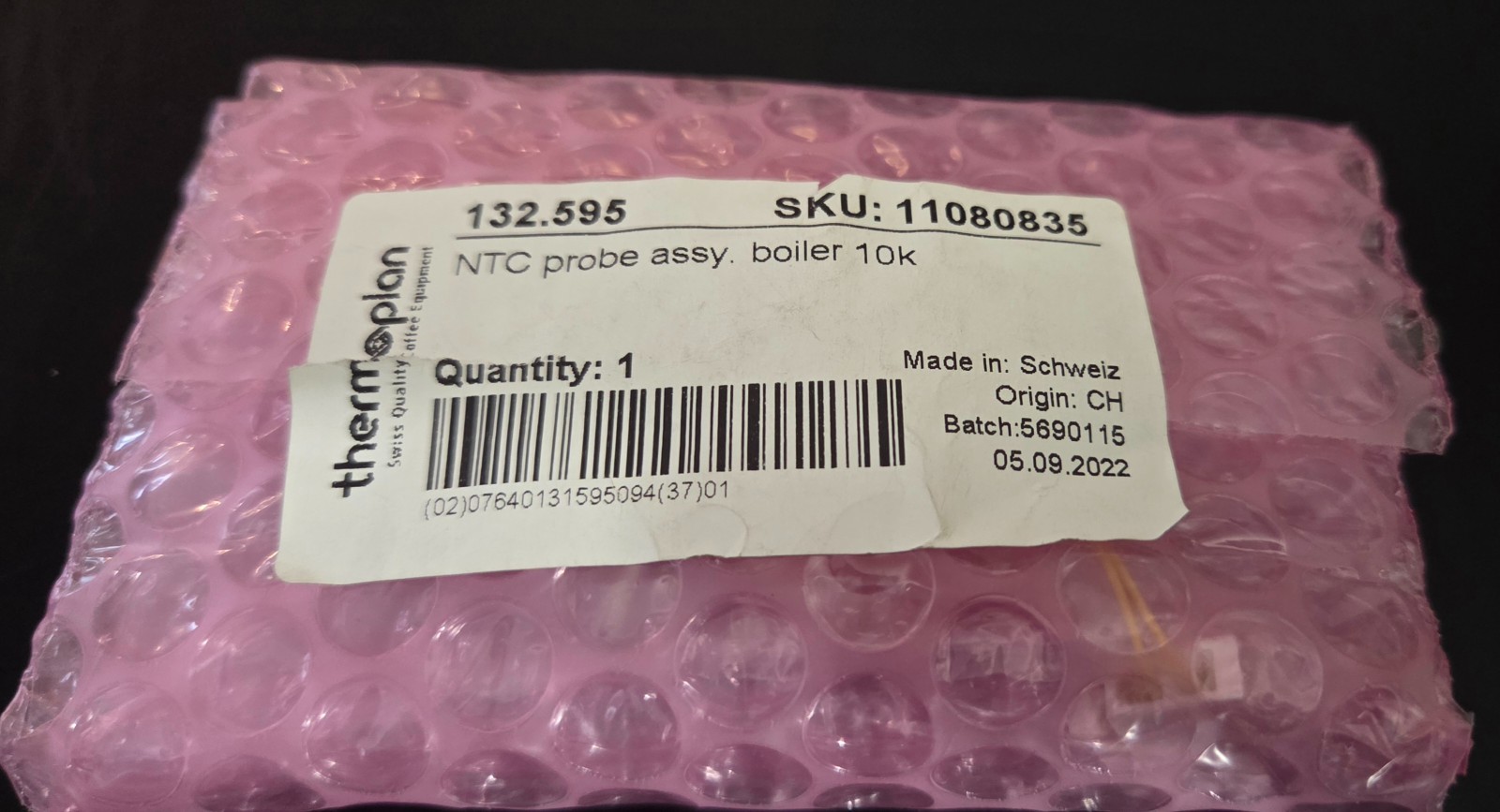 Genuine Thermoplan NTC Boiler Probe Assembly 10k OEM Part 132.595 41500.1409 Genuine Thermoplan NTC Boiler Probe Assembly 10k OEM Part 132.595 41500.1409