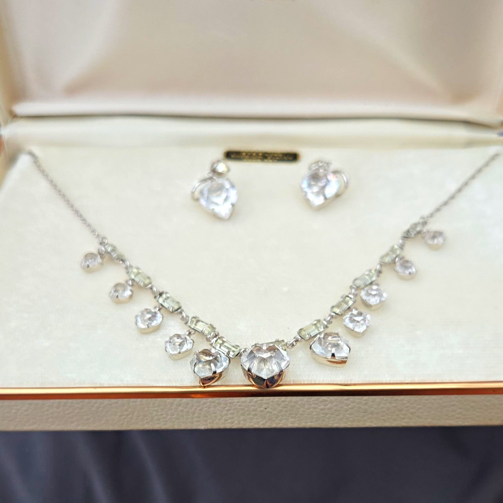 Vintage Sparkling Charles Gems Sterling Necklace / Earring Set Vintage Sparkling Charles Gems Sterling Necklace / Earring Set