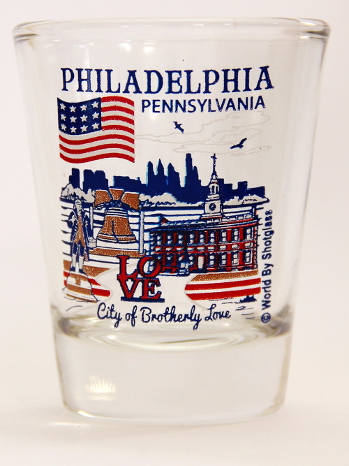 PHILADELPHIA PENNSYLVANIA GREAT AMERICAN CITIES COLLECTION SHOT GLASS SHOTGLASS