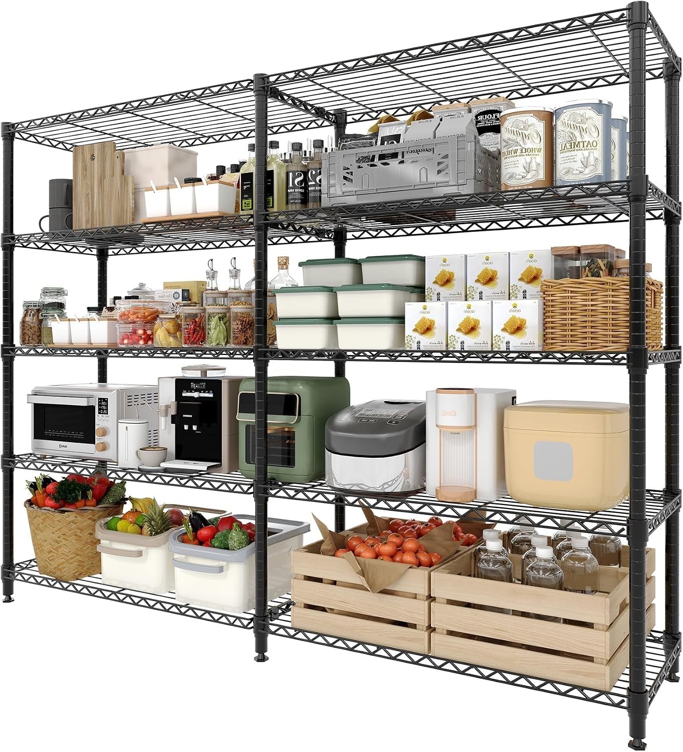Shelves 5/4-Tier Heavy Duty Rack Shelving Unit Adjustable Metal Garage Storage Shelves 5/4-Tier Heavy Duty Rack Shelving Unit Adjustable Metal Garage Storage