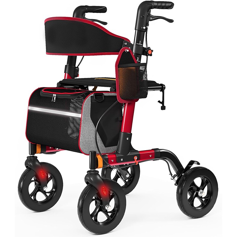 Walkers for Seniors,Rollator Walker with Seat,350 lb Weight Capacity,18