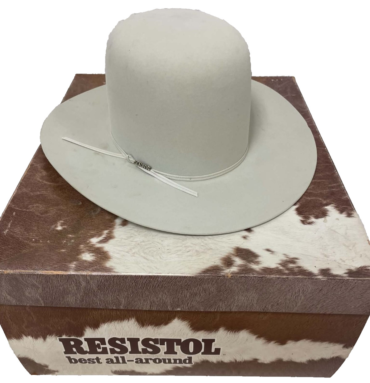 Vintage Resistol 5X Beaver Rancher Cowboy Hat 7 1/4 Long Oval Crystal W Box USA