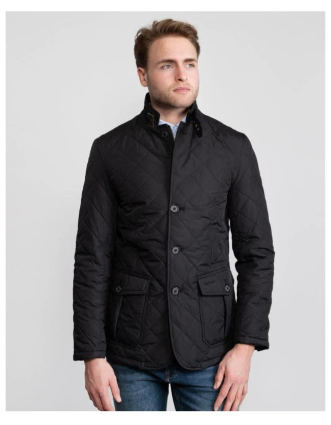 Black ~ BARBOUR LUTZ Men\'s Quilted Jacket MSRP$380 Rugged & Sophisticated