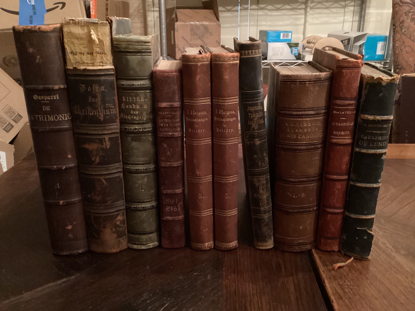 LOT OF 10 ANTIQUE 1854-1933 FRANCISCAN MONASTIC BOOK LOT DECORATIVE