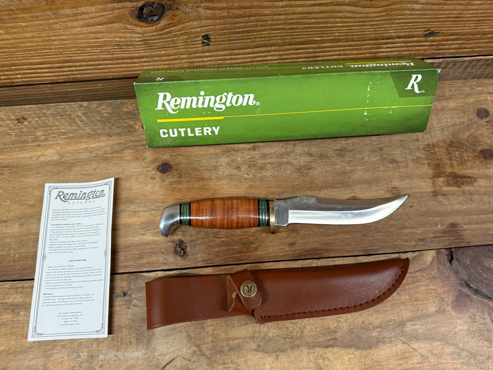 Remington Cutlery Knife Stacked Leather 10\ Remington Cutlery Knife Stacked Leather 10\