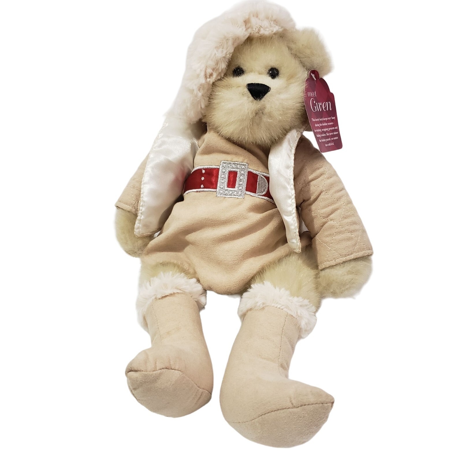 Macy\'s Gwen Christmas Holiday Teddy Bear Plush Brown Dressy 16\ Macy\'s Gwen Christmas Holiday Teddy Bear Plush Brown Dressy 16\