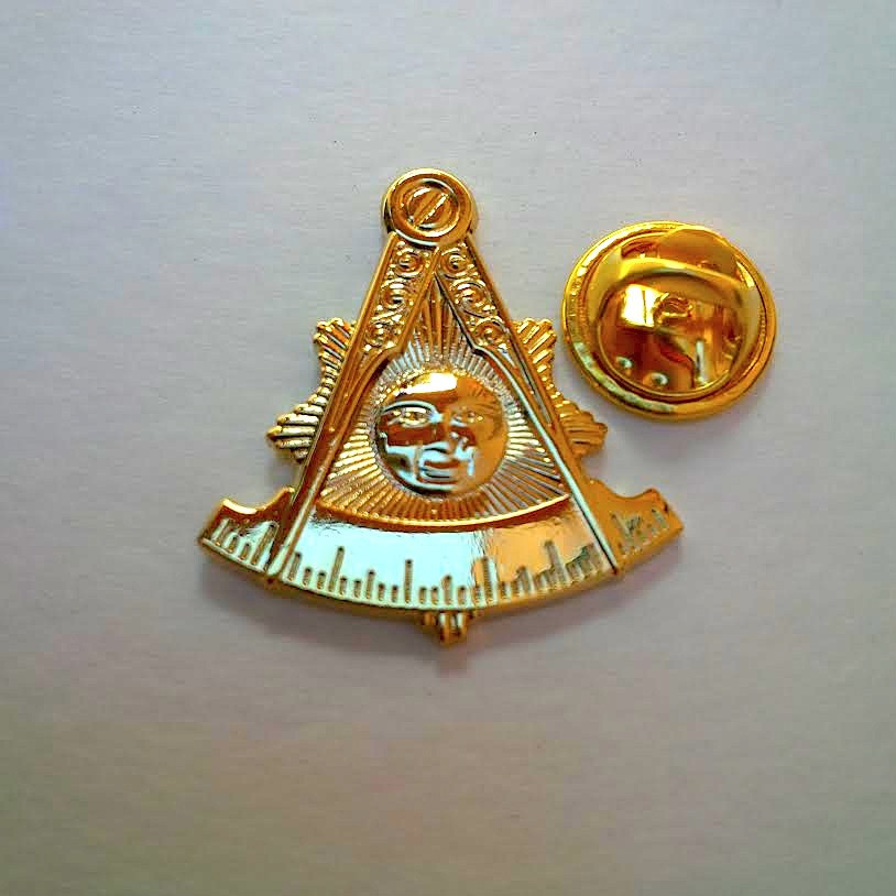 Golden Masonic Past Master Large Pin Golden Masonic Past Master Large Pin