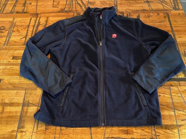 Chic Fil A Fleece Full Zip Employee Jacket Uniform Mens Large Navy Blue