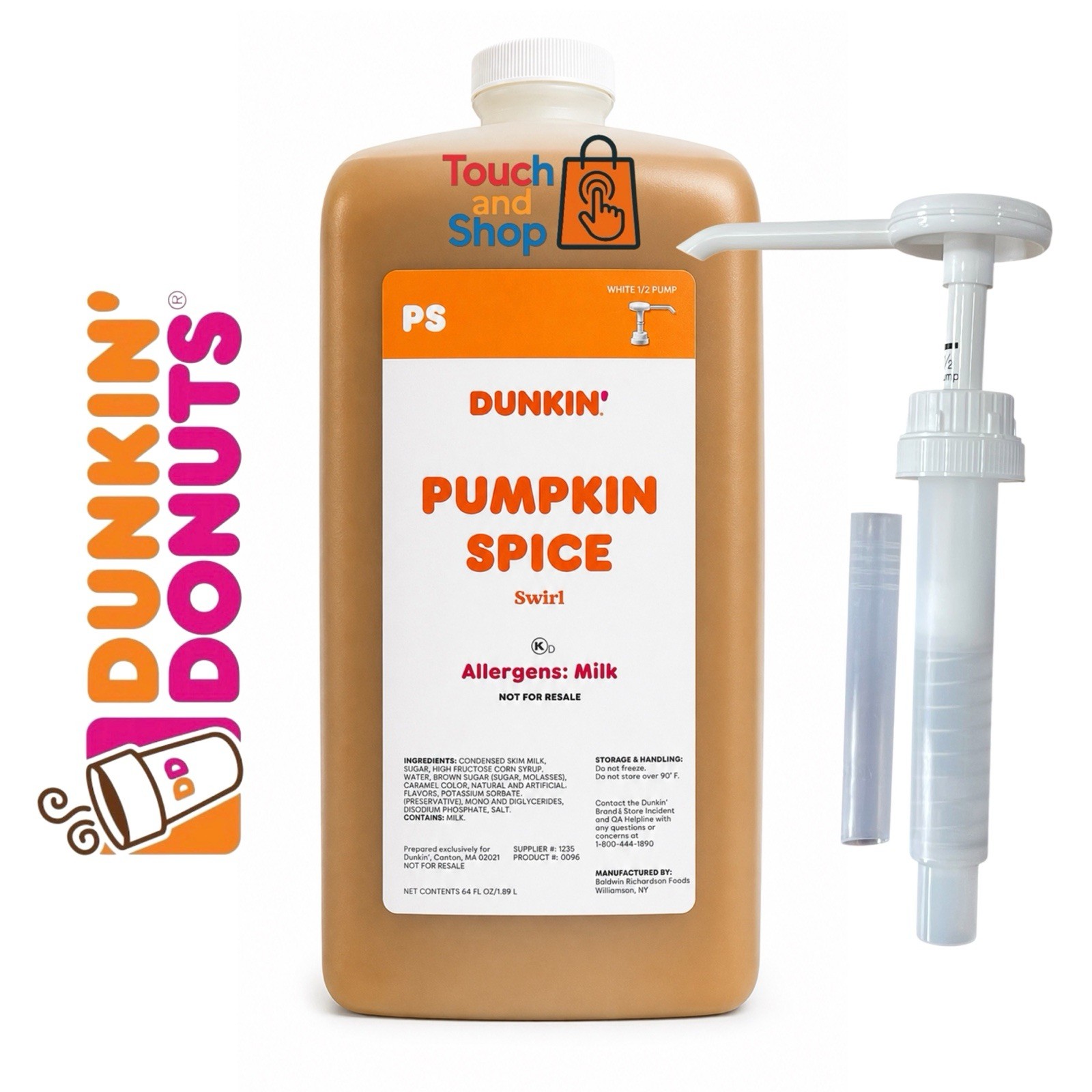Dunkin Pumpkin Spice Swirl 64FL OZ / 1.89 L With Pump Dunkin Pumpkin Spice Swirl 64FL OZ / 1.89 L With Pump