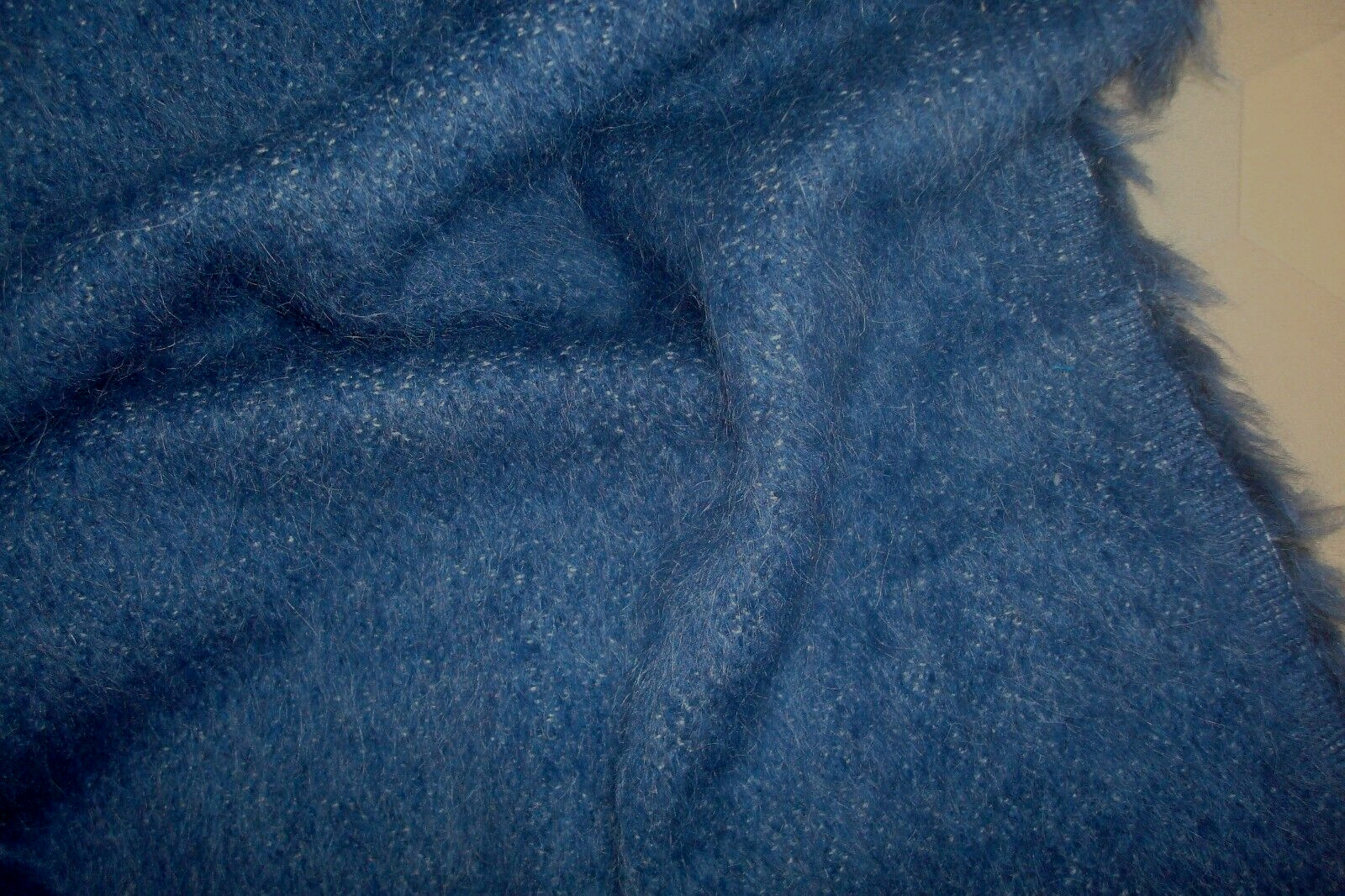 1 of 14 yds Alpaca Mohair Wool Fabric Shag Coat Upholstery Blue 51