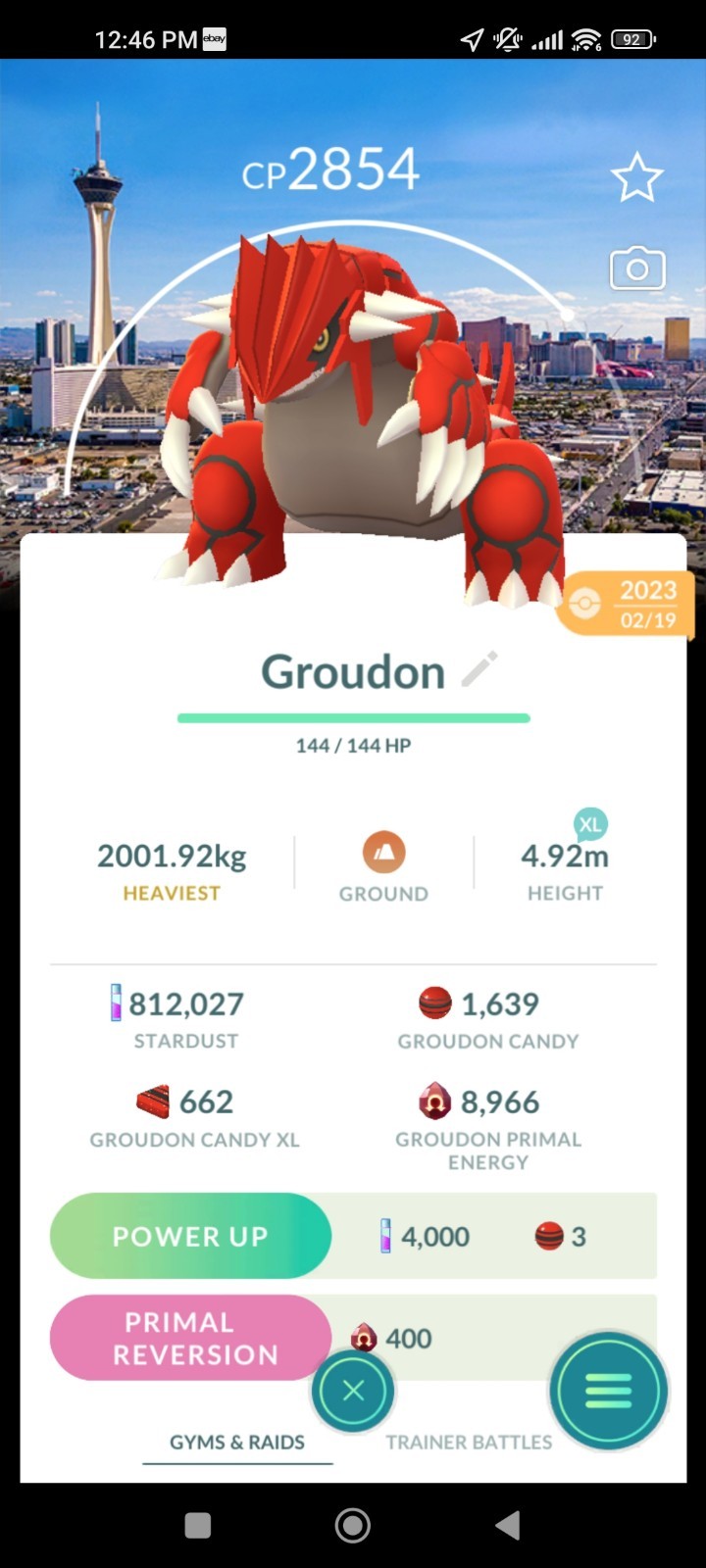 Groudon  Las Vegas BG