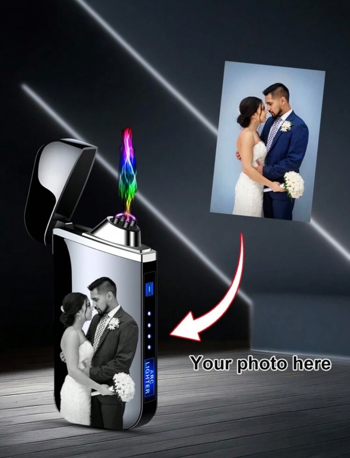 1pc Custom Lighters With Pictures Personalized Photo Engraved Electric Lighter 1pc Custom Lighters With Pictures Personalized Photo Engraved Electric Lighter