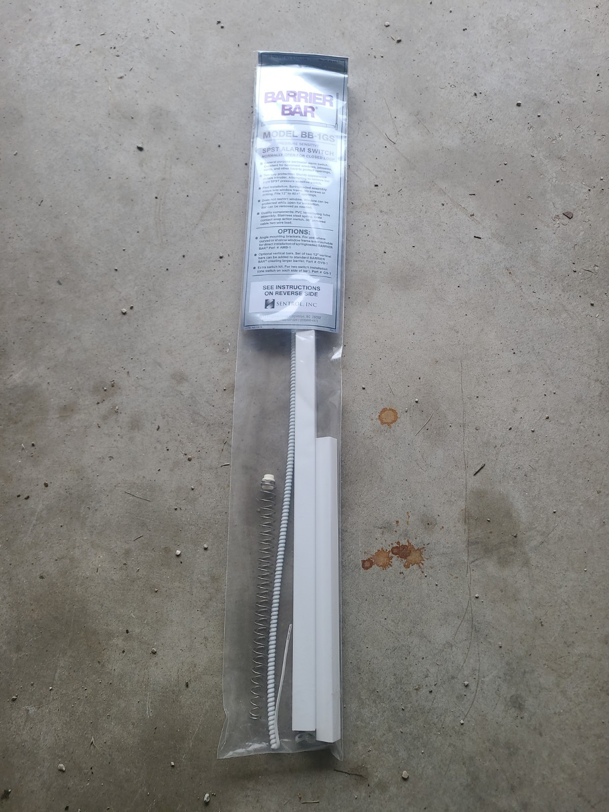 GE Interlogix Sentrol BB-1GS Basement Window Alarm Sensor Security Barrier Bar