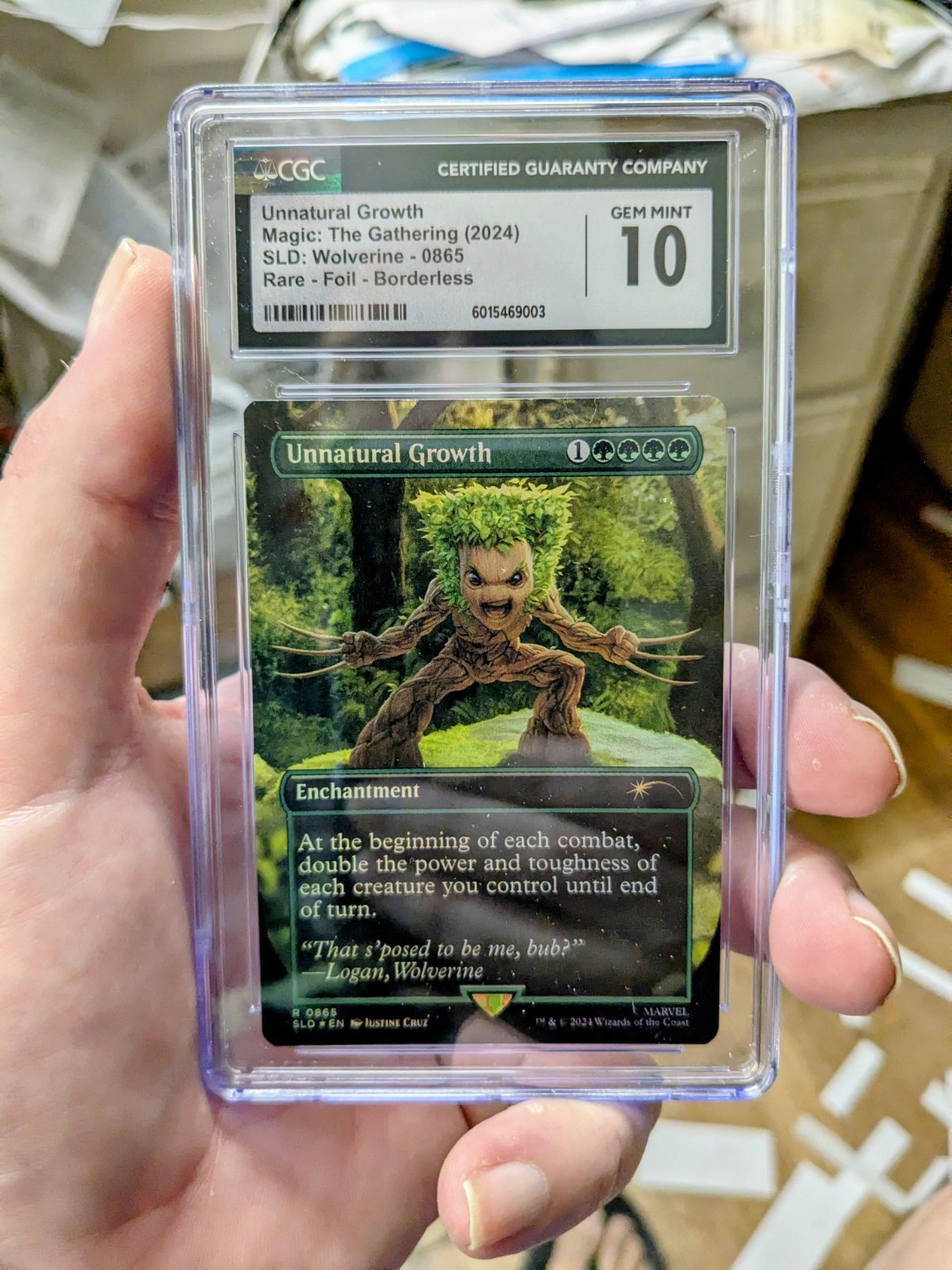 MTG RARE FOIL BORDERLESS Unnatural Growth CGC GRADE 10