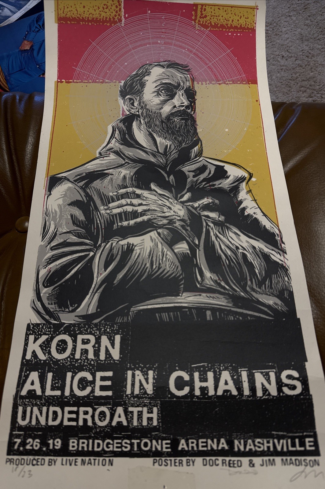Rare Korn Alice In Chains Underoath Nashville 2019 Event Poster Limited 20 X 10
