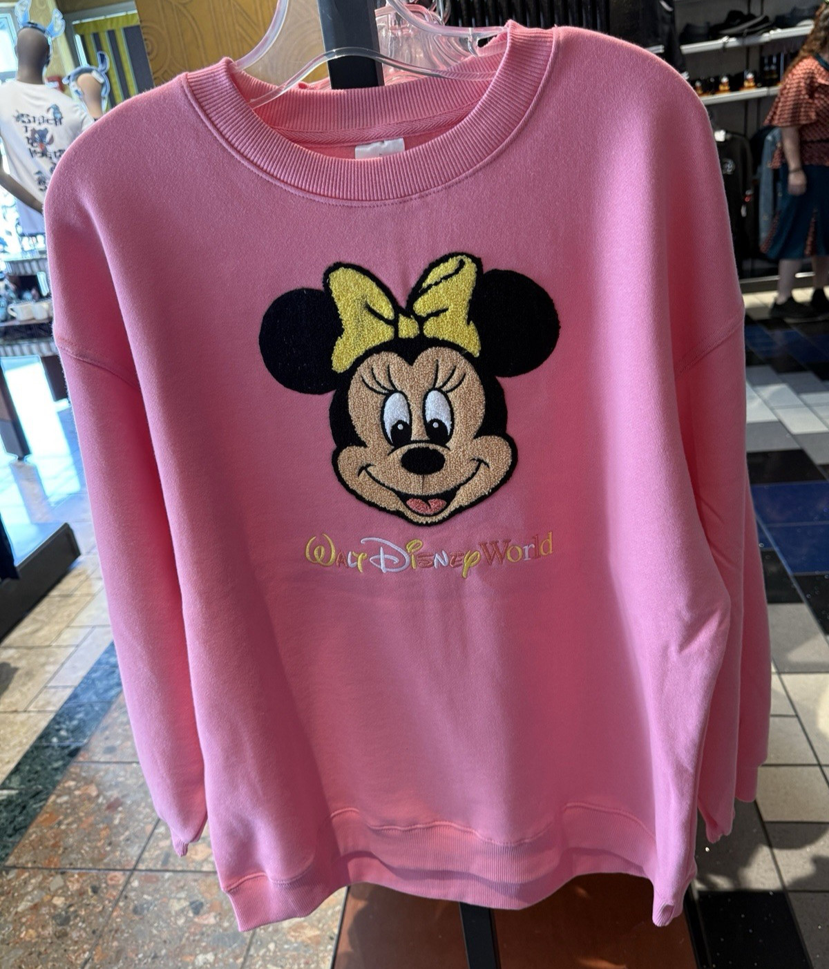Disney Parks Walt Disney World Sweatshirt Womens Pink Minnie Mouse All Sizes New
