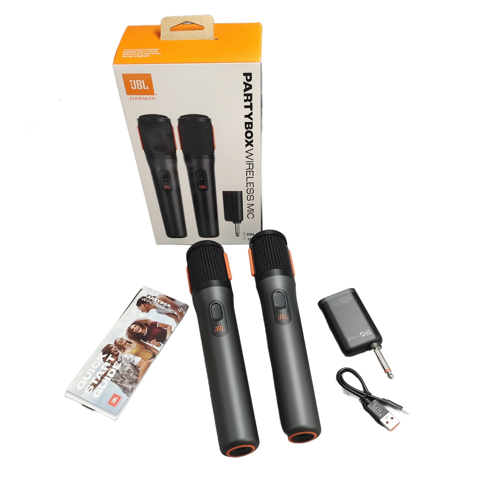 NEW 2-Mic JBL PartyBox Wireless System with Dual-Channel Receiver Adapter US