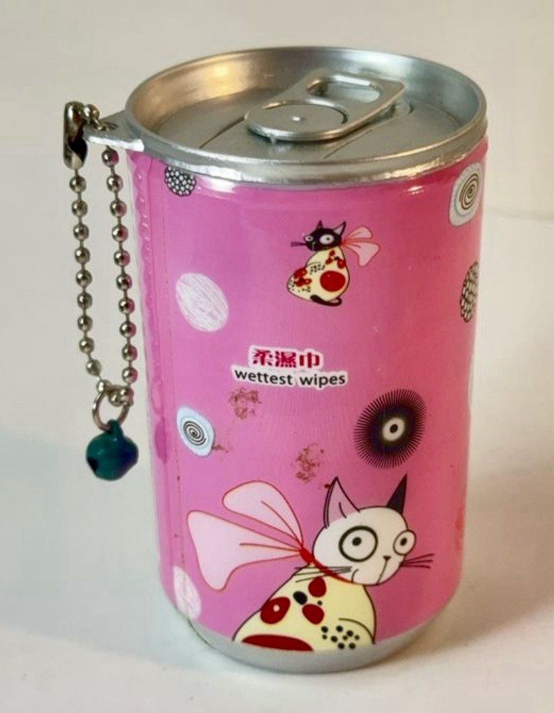 CUTE PINK CAT WET WIPES CANISTER KAWAII NOVELTY DISPENSER Y2K CAT COLLECTIBLE