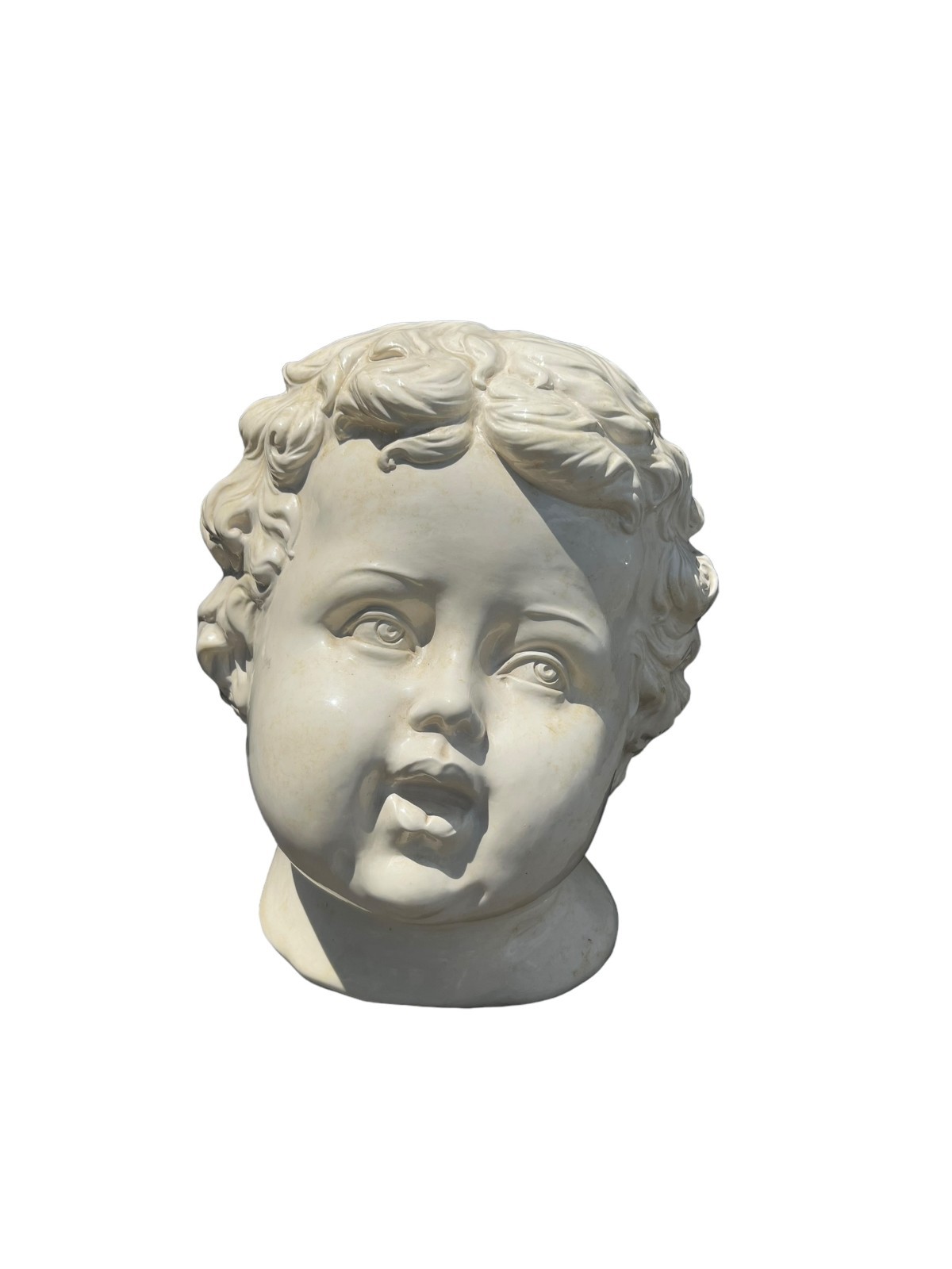 Mid-20th Century Ceramic Clay Italian Putto Cherub Head Bust ( X-LARGE )