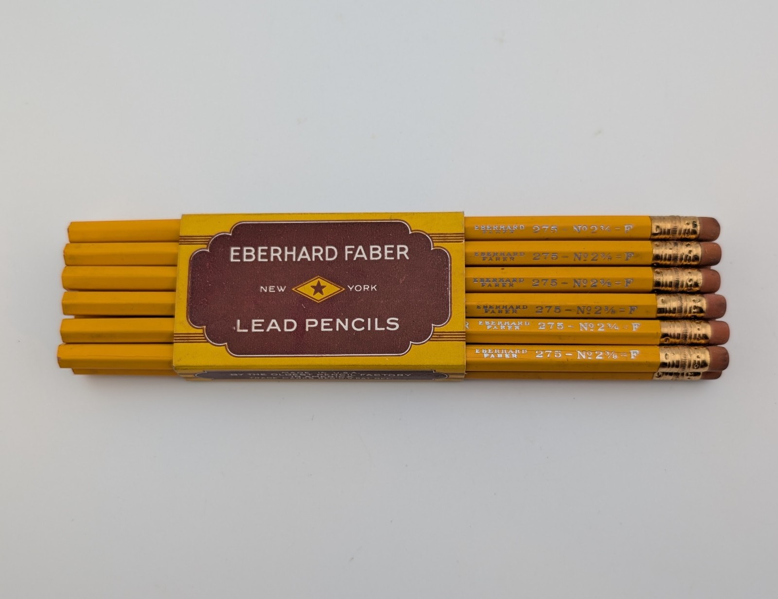 Vintage NOS 1950s Eberhard Faber Dictator 275 No. 2 3/8 F Lead Pencils Box of 12 Vintage NOS 1950s Eberhard Faber Dictator 275 No. 2 3/8 F Lead Pencils Box of 12