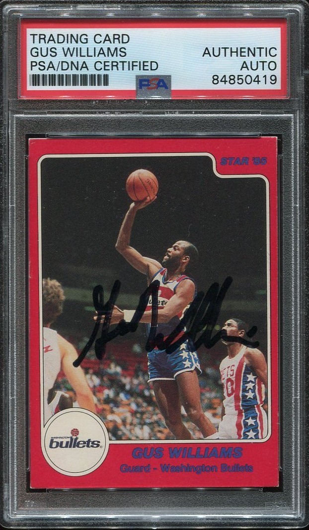 GUS WILLIAMS signed autographed 1984-85 STAR CO. CARD PSA/DNA  VERY RARE
