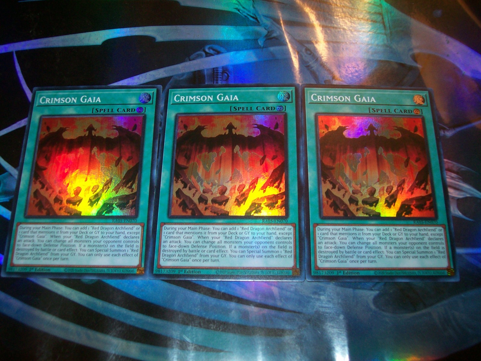 3x Crimson Gaia 1st Edition Super Rare RA05-EN070 Yu-Gi-Oh 3x Crimson Gaia 1st Edition Super Rare RA05-EN070 Yu-Gi-Oh