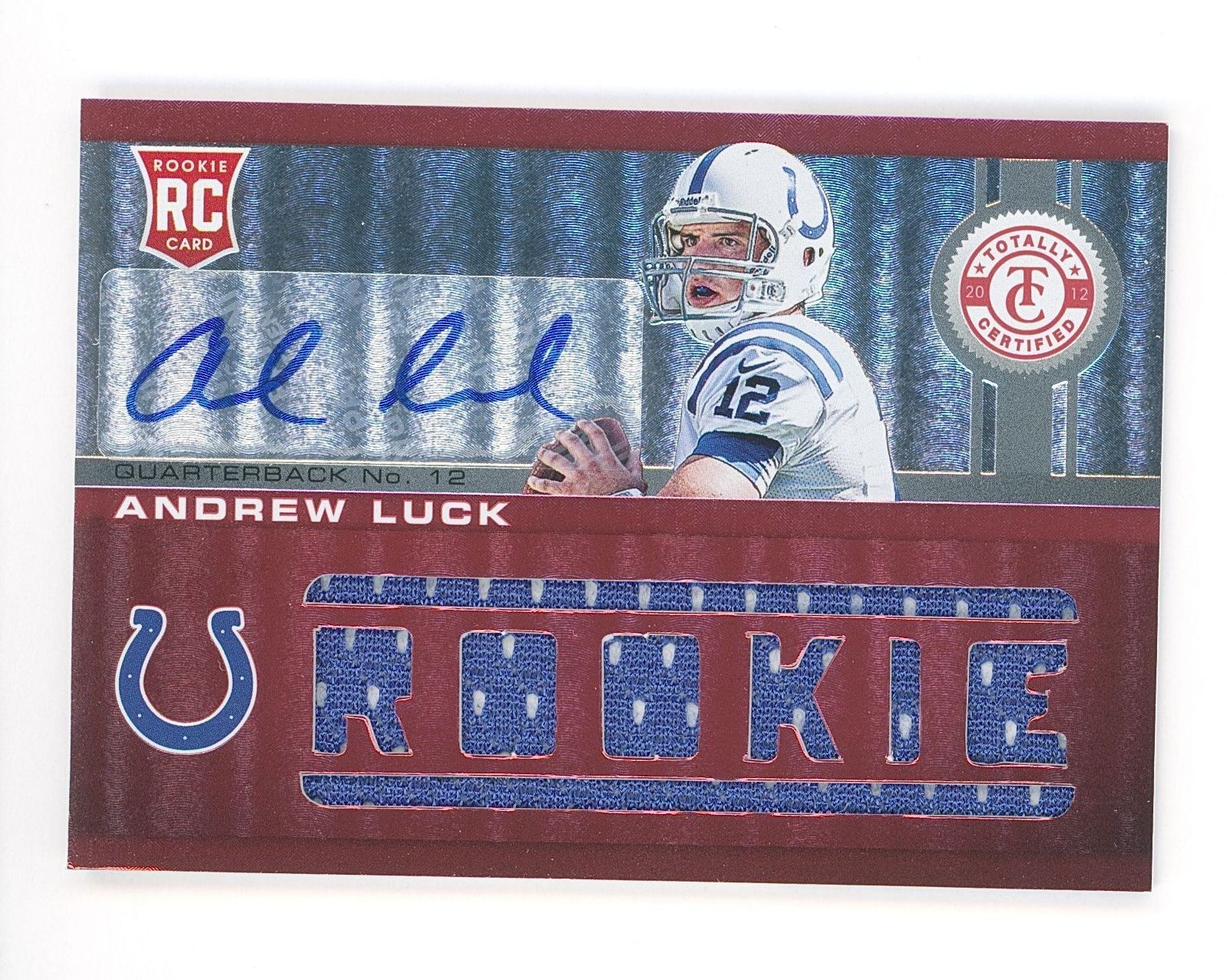 2012 Panini Totally Certified ANDREW LUCK #201 💎 Rc Patch Auto /199