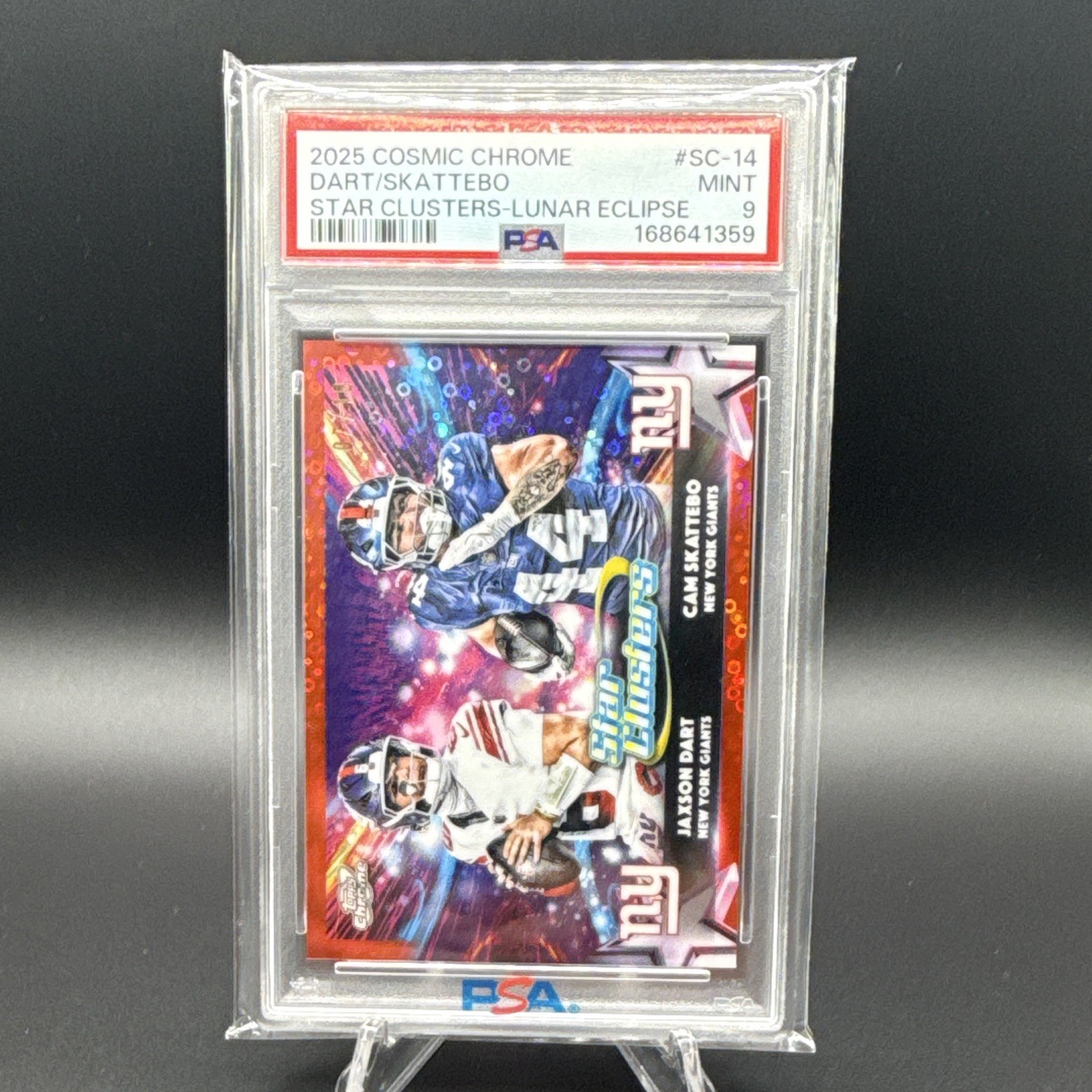 Topps Cosmic Chrome 2025 Dart/Skattebo Star Clusters Lunar Eclipse #SC-14 PSA 9 Topps Cosmic Chrome 2025 Dart/Skattebo Star Clusters Lunar Eclipse #SC-14 PSA 9